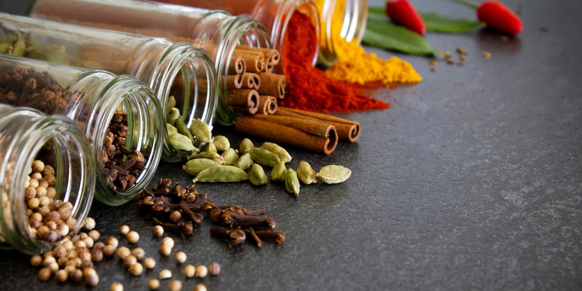 Jars of spices